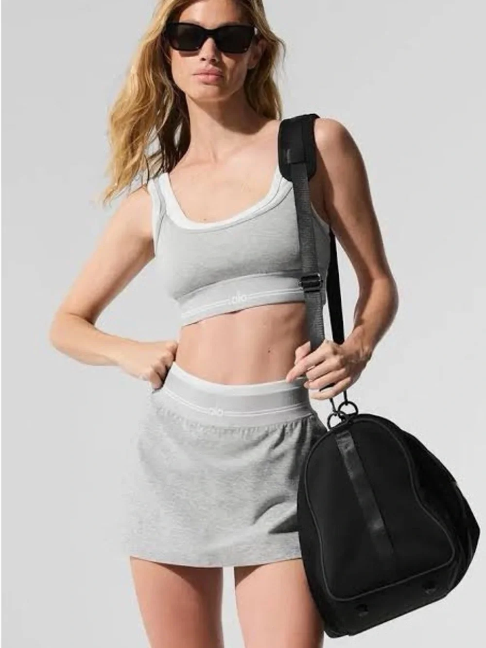 ALO Yoga Light Grey Athletic Heather Grey Skirt Skort Alosoft Better Together